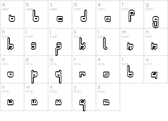 Robokid lowercase a-z preview