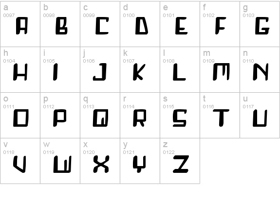Roboshemp lowercase a-z preview