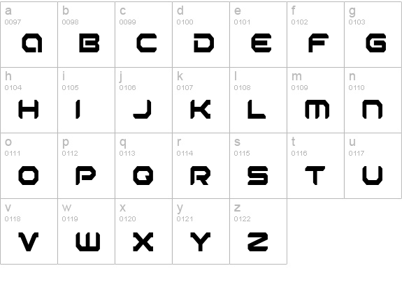 Robotaur Condensed lowercase a-z preview