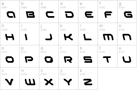 Robotaur Leftalic lowercase a-z preview