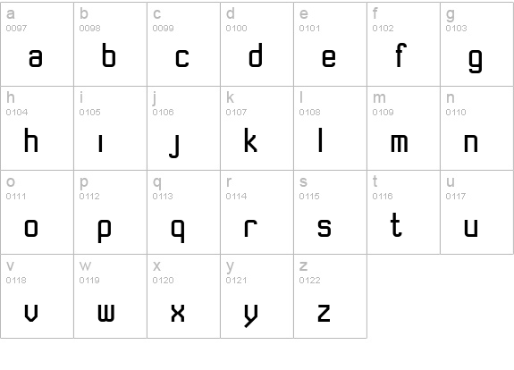 Robust ICG lowercase a-z preview
