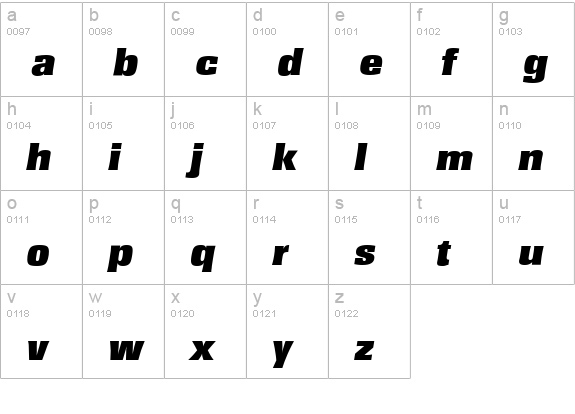 RochesterSerial-Black-Italic lowercase a-z preview