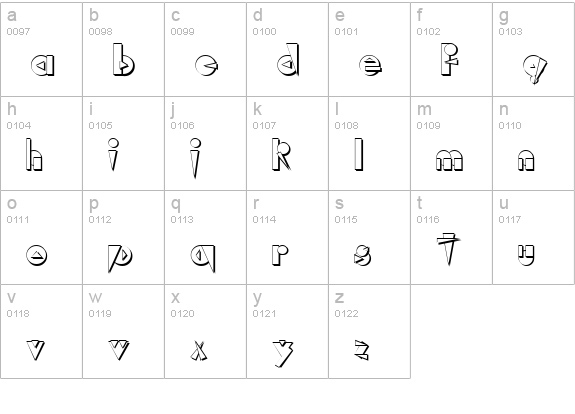 Rock Regular lowercase a-z preview