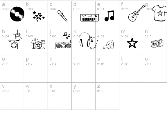 Rock Star lowercase a-z preview