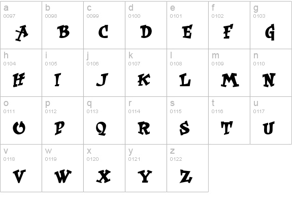 RockArt lowercase a-z preview