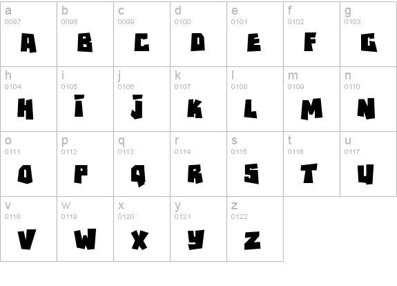 Rockbiter
 lowercase a-z preview