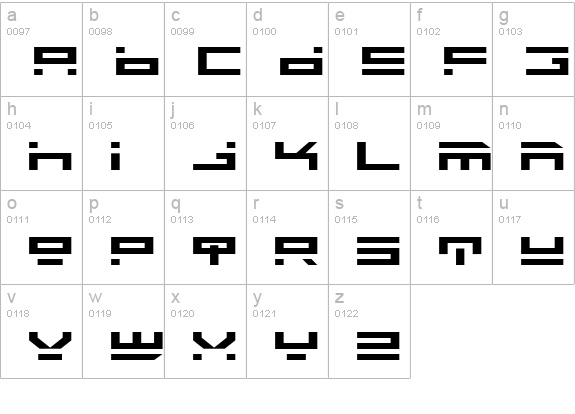Rocket Type Expanded lowercase a-z preview
