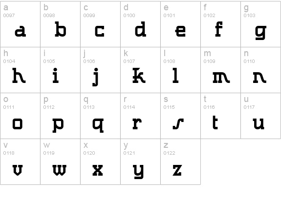 Rocketman XV7 Bold lowercase a-z preview
