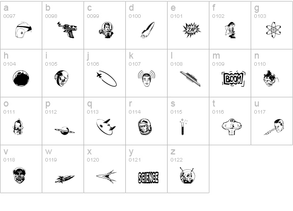 RocketScience-1 lowercase a-z preview