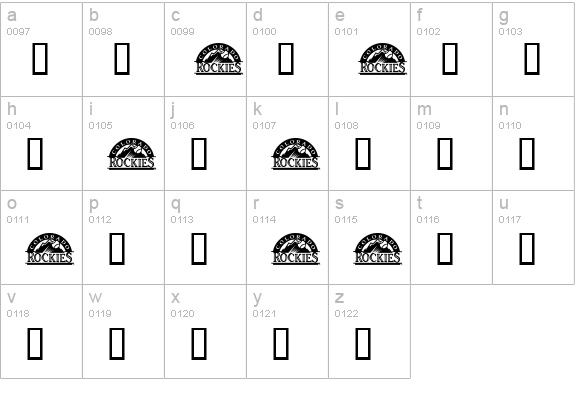 Rockies lowercase a-z preview