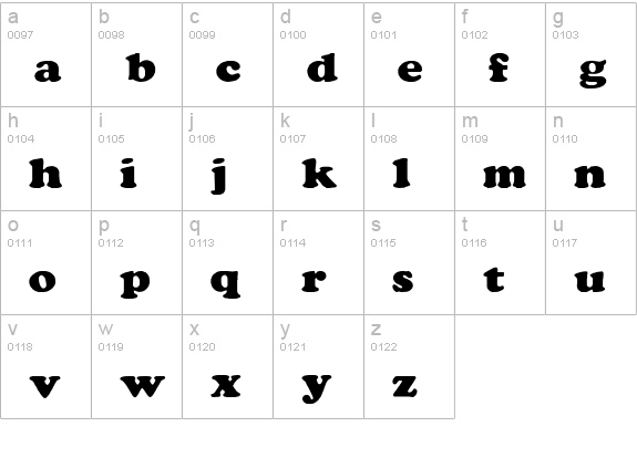 Rockletter Simple lowercase a-z preview