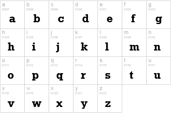 Rockney Bold lowercase a-z preview