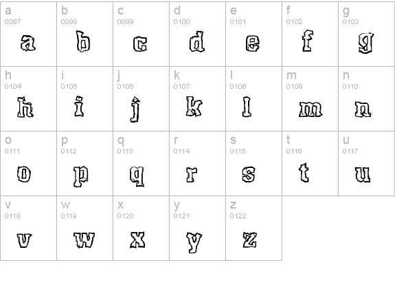 Rocky Shore lowercase a-z preview