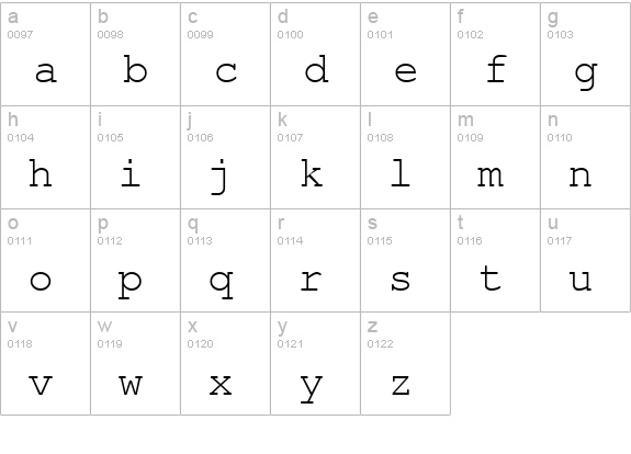 Rod lowercase a-z preview