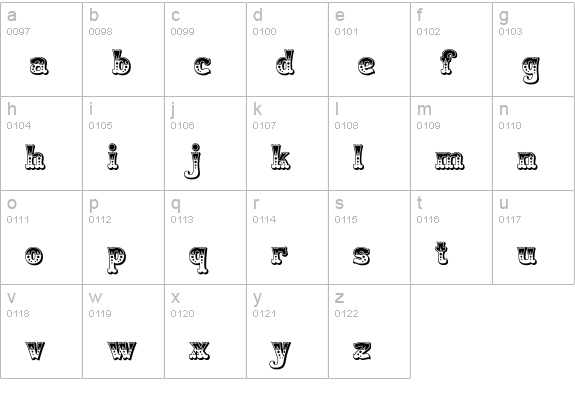 Rodeo Clown lowercase a-z preview