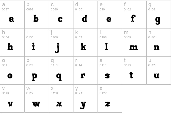 Rodeo Clown Fill lowercase a-z preview