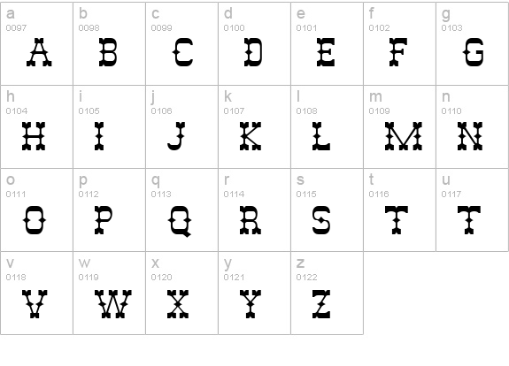Rodeo Regular lowercase a-z preview