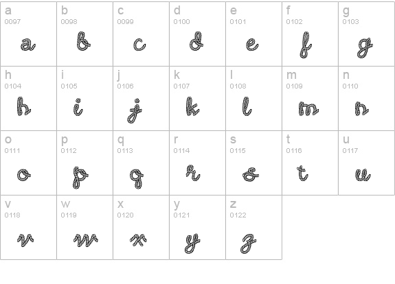 Rodeo Roundup lowercase a-z preview