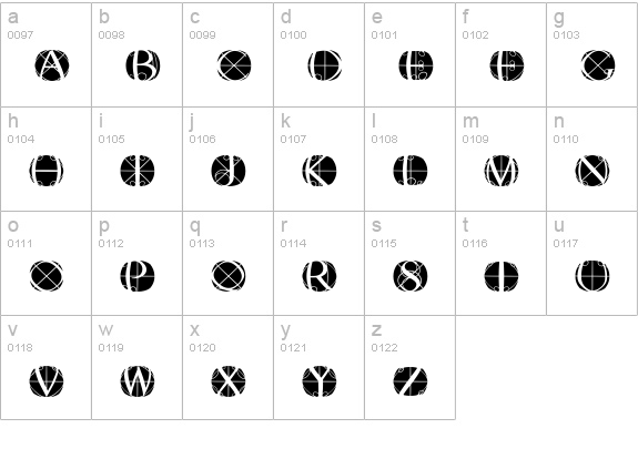 RodgauerFisheyes lowercase a-z preview