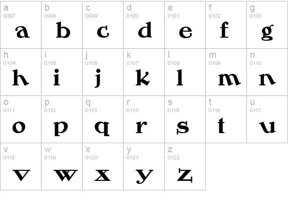 Rogers2 lowercase a-z preview