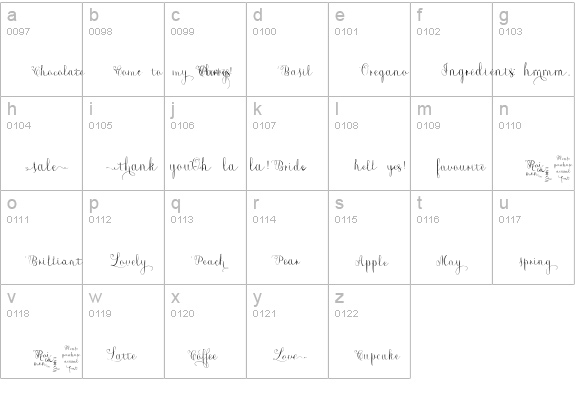 Roicamonta Words lowercase a-z preview