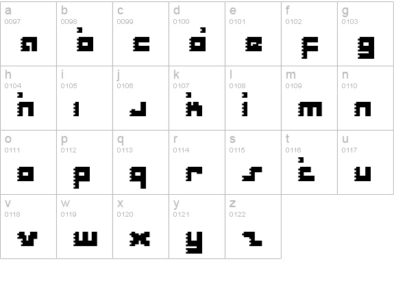 Roid Rage lowercase a-z preview