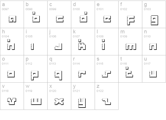 Roid Rage Shadow lowercase a-z preview