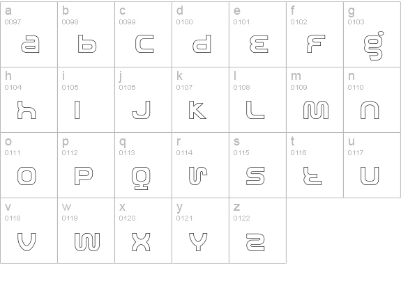 RolandTR606 lowercase a-z preview