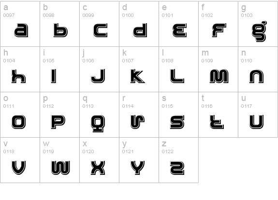 RolandTR909 lowercase a-z preview