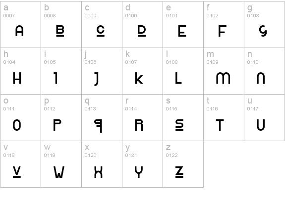 RolingaRennerExtravaganza lowercase a-z preview