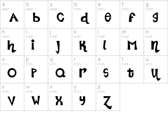 Roller Coaster lowercase a-z preview