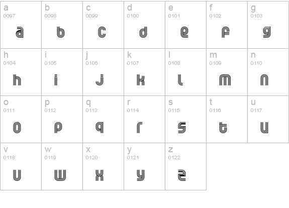 Rolloglide lowercase a-z preview
