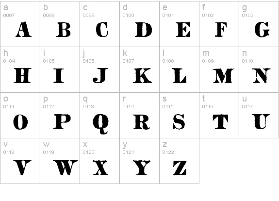 Roman Engraved HPLHS lowercase a-z preview