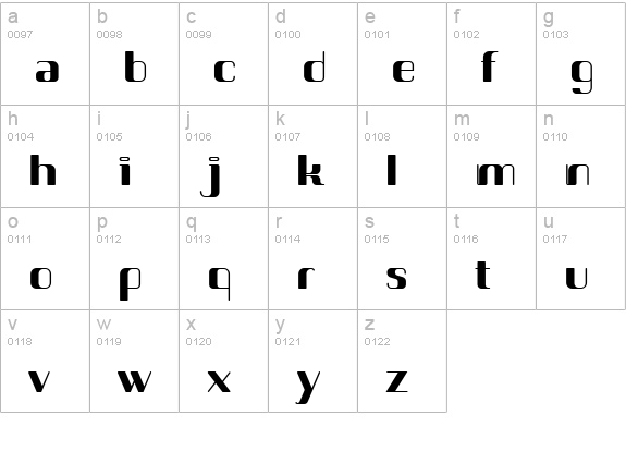 RomeroHeavy lowercase a-z preview