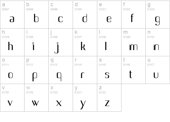 RomeroRegular lowercase a-z preview