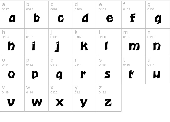 Romulan Regular lowercase a-z preview
