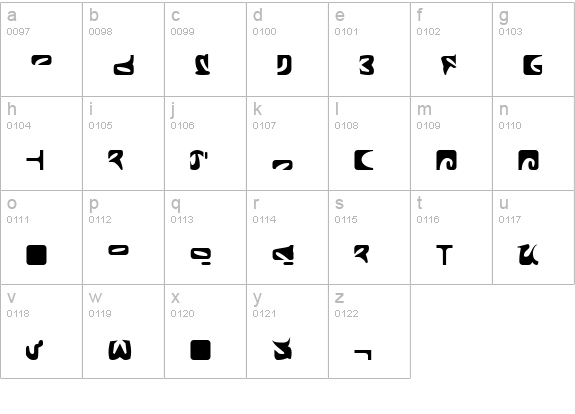 Romulus Plain lowercase a-z preview