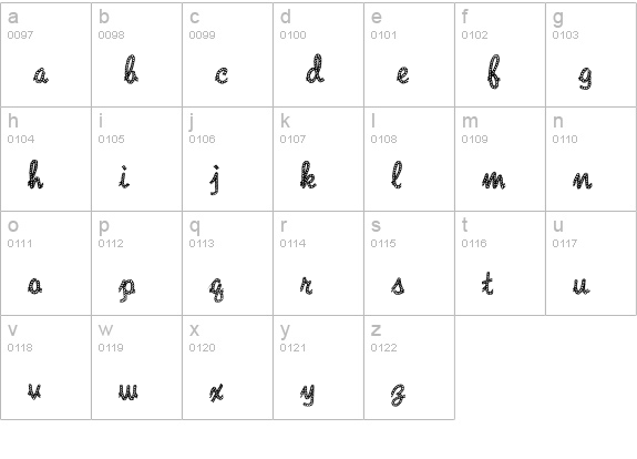 Rope MF lowercase a-z preview