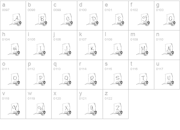 RoseNote lowercase a-z preview