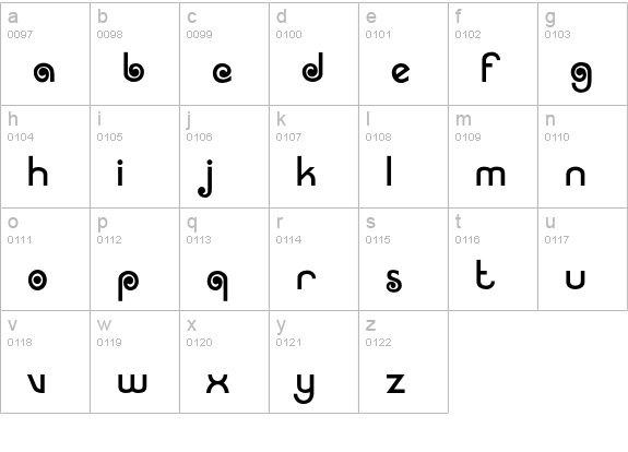 Rosita lowercase a-z preview