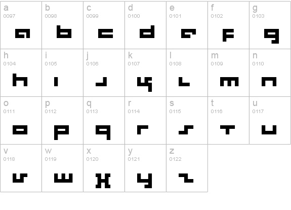 Rotek lowercase a-z preview