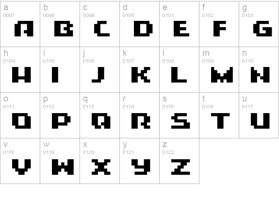 ROTORbonk lowercase a-z preview