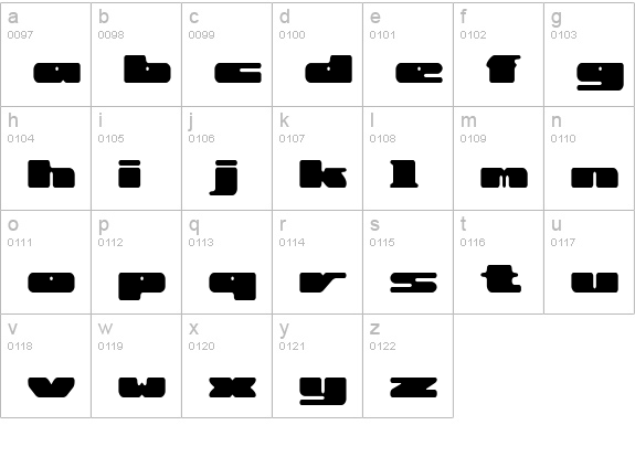 Rotund BRK lowercase a-z preview