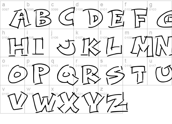 Rough Comic
 lowercase a-z preview