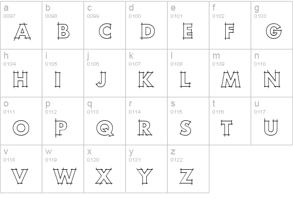 Rough DraftOutlines lowercase a-z preview