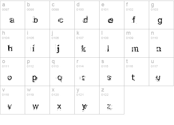 Rough linen lowercase a-z preview