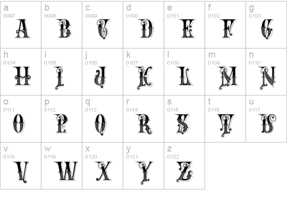 Rough Riders Alt Caps lowercase a-z preview