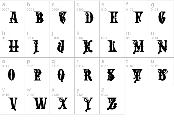 Rough Riders Alt Fill lowercase a-z preview