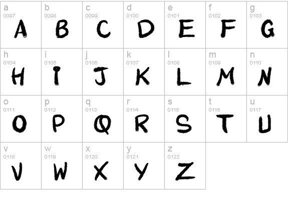 Rough Rough for Manga lowercase a-z preview