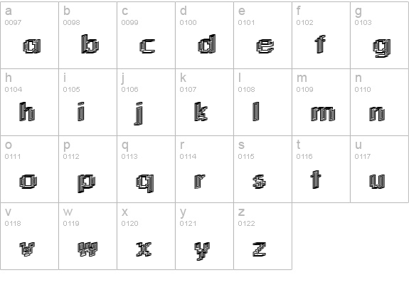 Rough04-Bold lowercase a-z preview